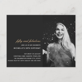 Cartão Postal Dourado preto 50 e Fabulosa Foto Deco de Arte 50