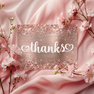 Cartão Postal Dourado Rosa Brilhante Corações Lindos Doce 16 Obr