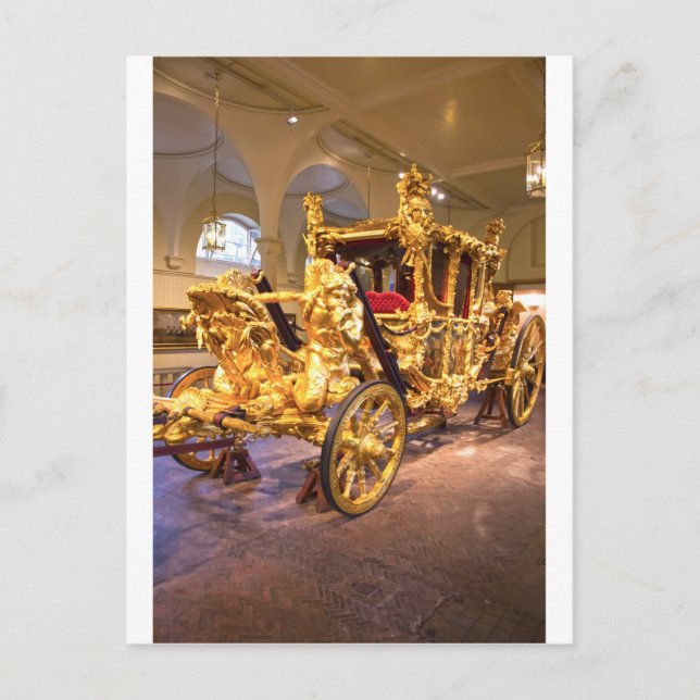 Cartão Postal Dourado State Coach London (Frente)