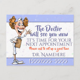 Cartão Postal Doutor Médico Nomeação Lembrete Customizável