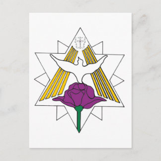 Cartão Postal Dove e Rosa