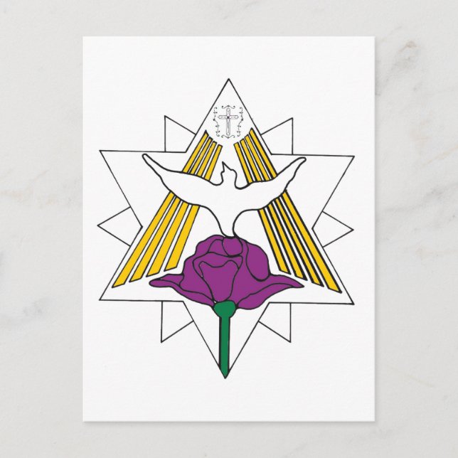 Cartão Postal Dove e Rosa (Frente)