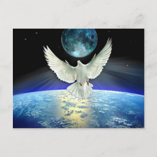 Cartão Postal Dove of Peace over Planet Earth