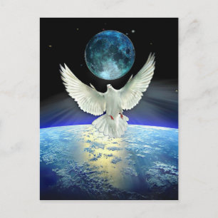 Cartão Postal Dove of Peace over Planet Earth