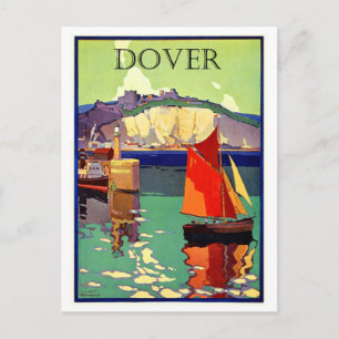 Cartão Postal Dover, Inglaterra, veleiro, marinho, vintage