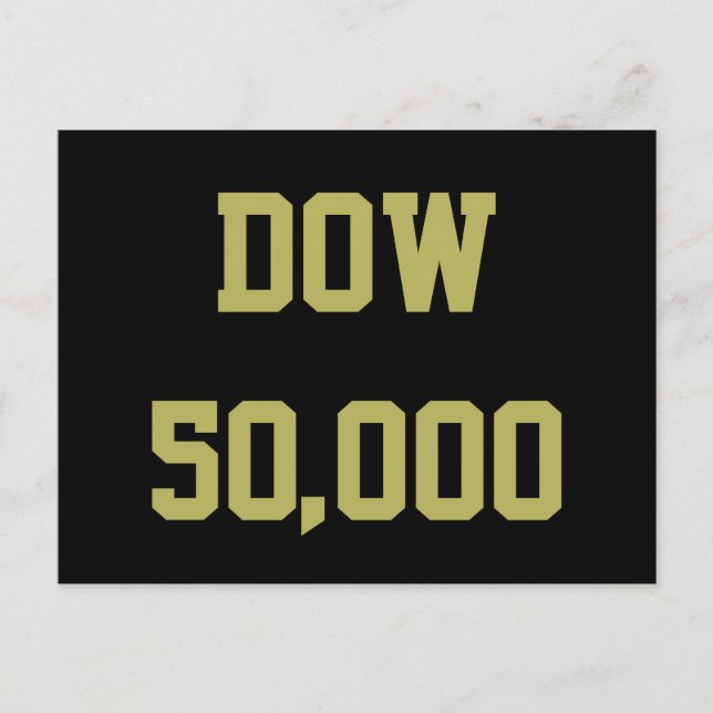 Cartão Postal Dow 50.000 Celebração do mercado de ações (Frente)