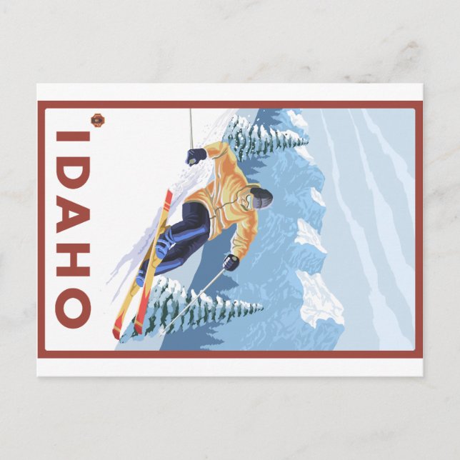 Cartão Postal Downhill Snow Skier - Idaho (Frente)
