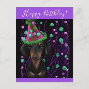 Cartão Postal Doxie Preto e Castanho