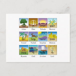 Cartão Postal Doze tribos de Israel