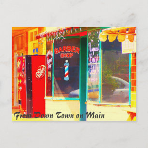 Cartão Postal Dr. Pepper e uma Corte de Cabelo