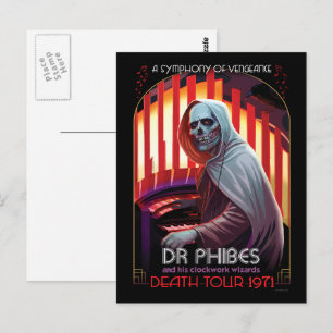 Cartão Postal Dr. Phibes Sinfonia de Vingança Pos gótico de terr