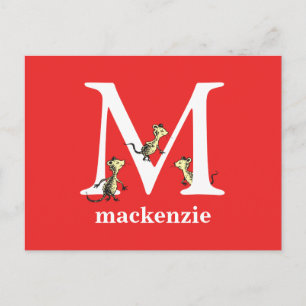 Cartão Postal Dr. Seuss ABC: Carta M - Branco Adicione seu nom