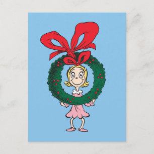 Cartão Postal Dr. Seuss Cindy-Lou Who - Wreath