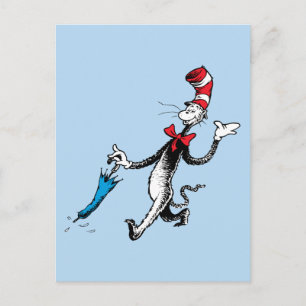 Cartão Postal Dr. Seuss   Gato no Chapéu Caminhada de Guarda-Chu