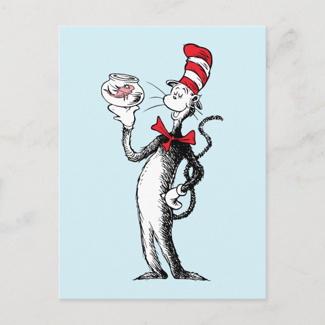 Cartão Postal Dr. Seuss | Gato no Chapéu & Krinklebine (Frente)