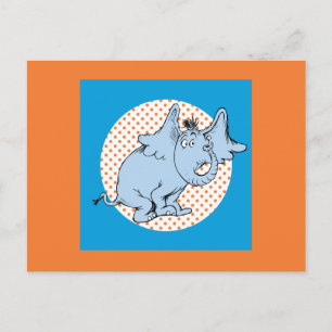 Cartão Postal Dr. Seuss Horton Ouve Um Quem Pontos Polka Laranja