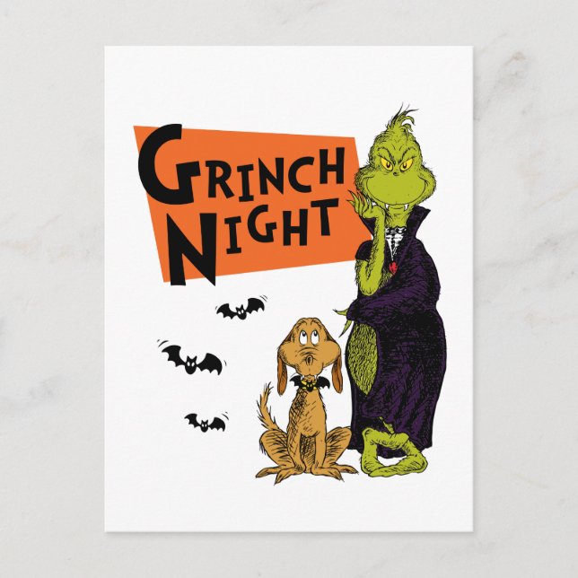 Cartão Postal Dr. Seuss | Noite do Grinch no Halloween Gráfico (Frente)
