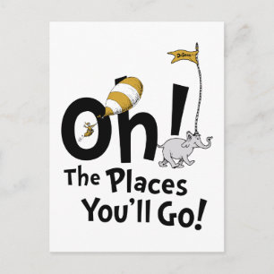 Cartão Postal Dr. Seuss Oh, Os Lugares Que Você Irá! Retro
