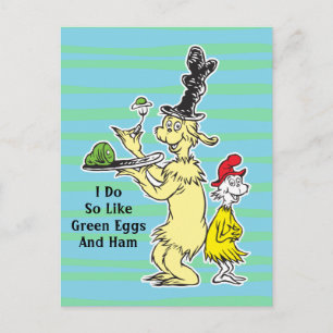 Cartão Postal Dr. Seuss   Ovos Verdes e Galhãs   Amigo e Sam-I-
