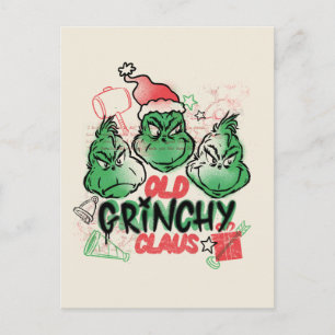 Cartão Postal Dr. Seuss   Velho Grinch Claus
