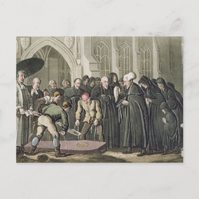Cartão Postal Dr. Sintaxe no Funeral de sua Esposa, de 'A Até (Frente)