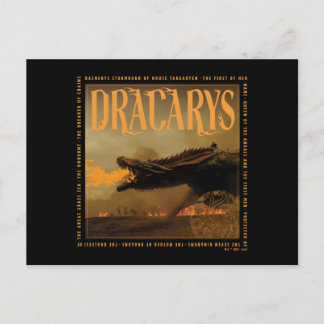 Cartão Postal "Dracarys" Drogon Brething Fire Graphic