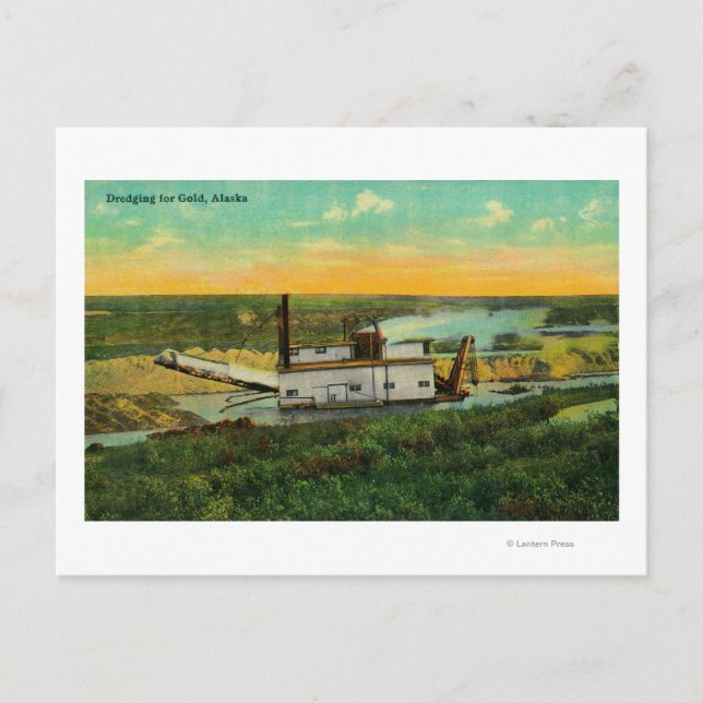 Cartão Postal Dragando para GoldMining no AlaskaState (Frente)