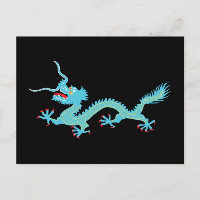Cartão Postal Dragão Azul-Chinês (Frente)