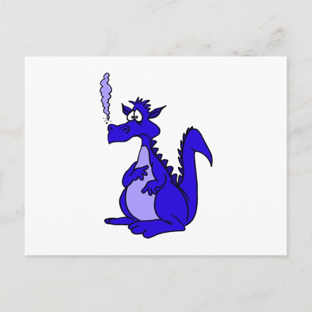 Cartão Postal Dragão Azul com fumaça (Frente)