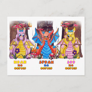 Cartão Postal Dragão bebê fofo de Oopsias