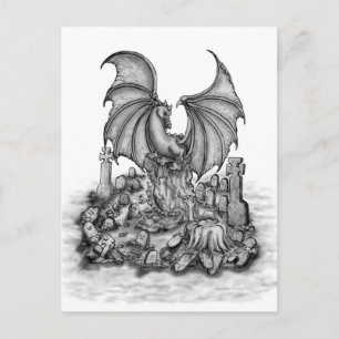 Cartão Postal Dragão com Zumbi