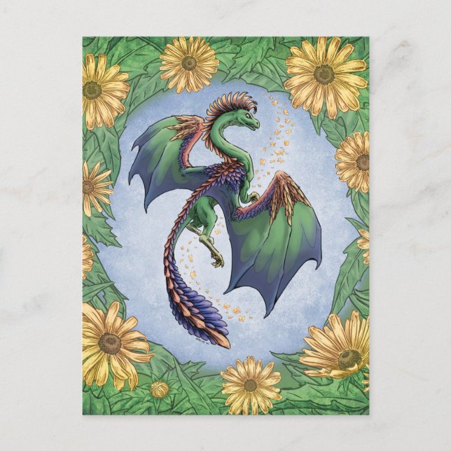 Cartão Postal Dragão da Summer Nature Fantasy Art (Frente)