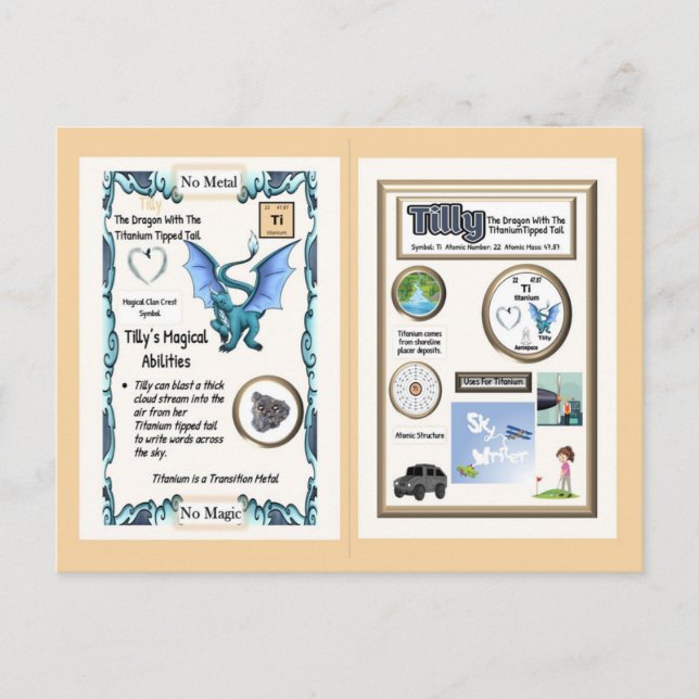 Cartão Postal Dragão da Tabela Periódica - Titânio (Frente)
