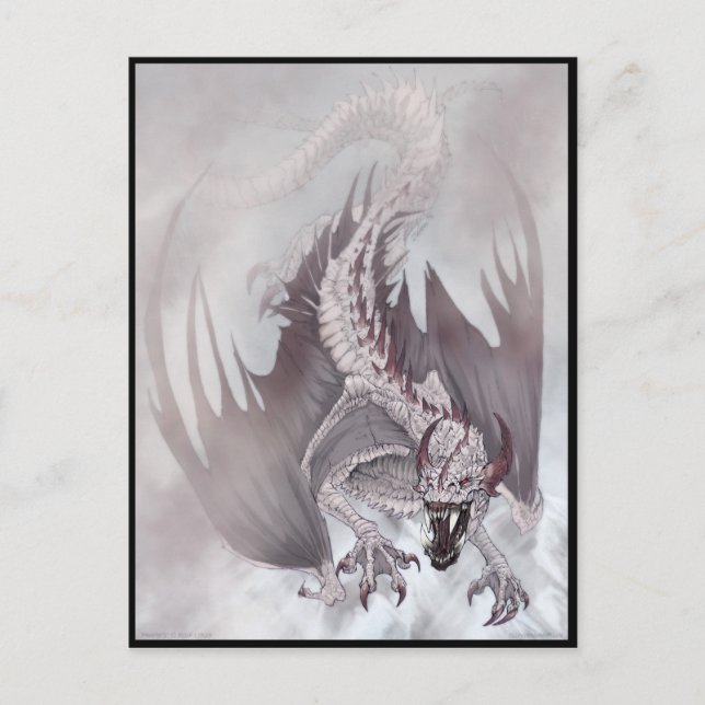 Cartão Postal Dragão de Gelo e Neve (Frente)