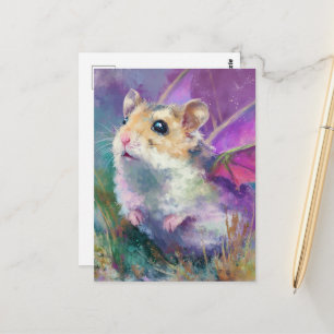 Cartão Postal Dragão de Hamster Adorável