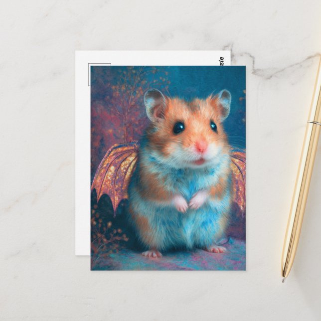 Cartão Postal Dragão de hamster bonito (Frente/Verso In Situ)