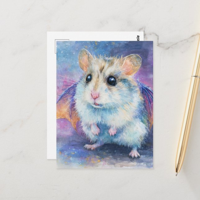 Cartão Postal Dragão de Hamster Bonito (Frente/Verso In Situ)