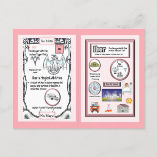 Cartão Postal Dragão de Mesa Periódico - Placa de Índio