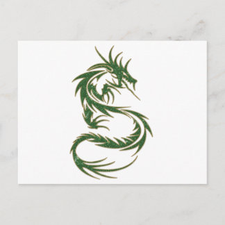 Cartão Postal Dragão de Tatuagem Verde