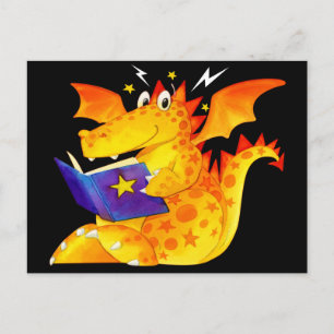 Cartão Postal Dragão Dia de as Bruxas engraçado do miúdo