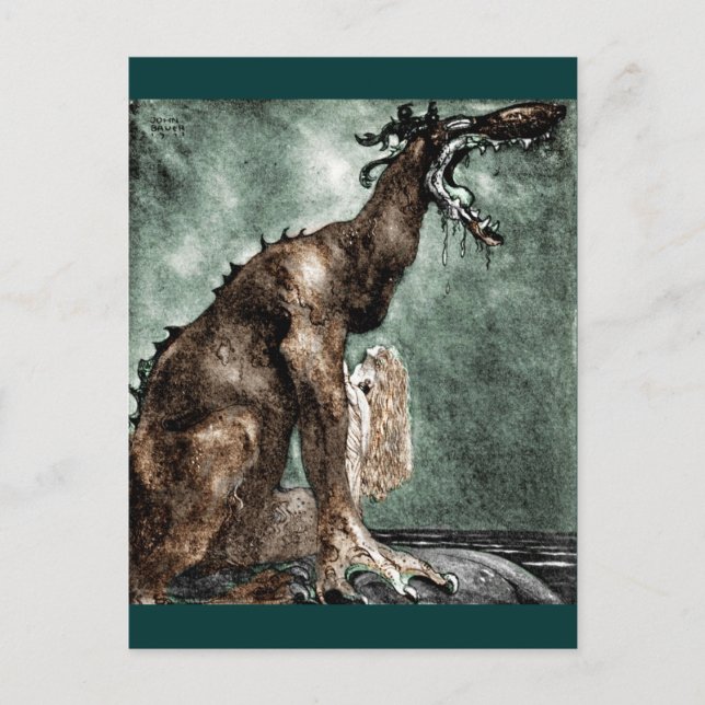 Cartão Postal Dragão e Sereia (Frente)