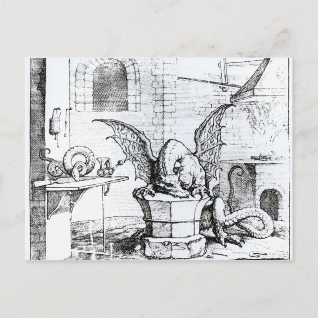 Cartão Postal Dragão em uma oficina (Frente)