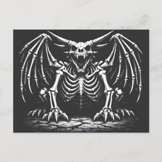Cartão Postal Dragão Esqueleto por BurnsInHell (Frente)