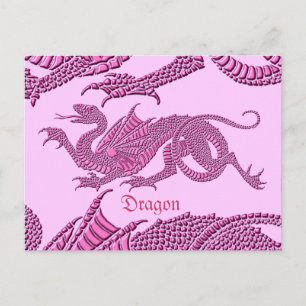 Cartão Postal Dragão Heráldico (Rosa) - Cartão-postal