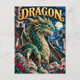 Cartão Postal Dragão, Monstro de Papel Recortado