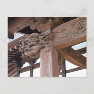 Cartão Postal Dragão na madeira