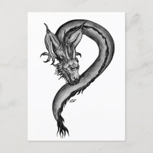 Cartão Postal Dragão no estilo de tatuagem