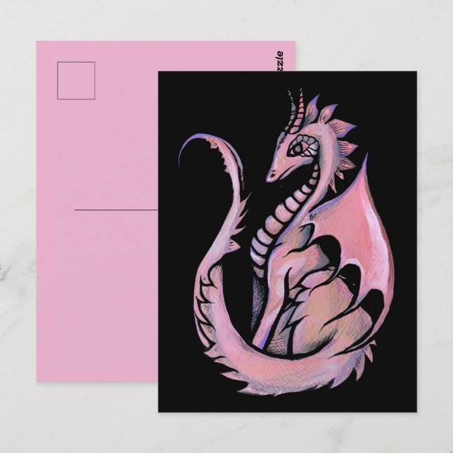 Cartão Postal Dragão Rosa                                        (Frente/Verso)