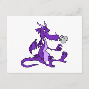 Cartão Postal Dragão Roxo Sentado