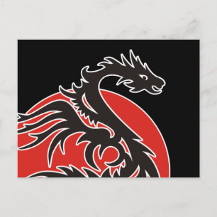 Cartão Postal Dragão Sun Power - preto vermelho e suas ideias